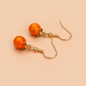 Simpatici orecchini pendenti con frutta tropicale, gioielli alla moda in stile coreano.
