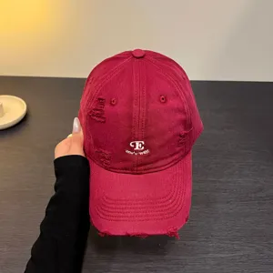 Gorra de béisbol vintage bordada desgastada para mujer, sombrero de sol elegante.