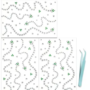 660 Pcs Face Rhinestone Stickers Self-Adhesive Body Gems Festival Makeup Decoration