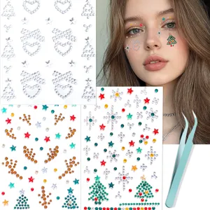 Self Adhesive Crystal Gems Face Rhinestone Stickers Face Jewels Eye Body Glitter Festival Party Makeup Decoration