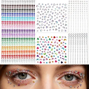 Pegatinas de pedrería para la cara cristales joyas de maquillaje para fiesta festival