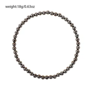 Bracciale elastico con perline rotonde in metallo accessorio quotidiano versatile 18g