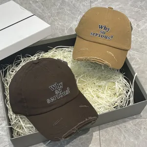 Cappello da baseball vintage con design ricamato di lettere per la primavera estate