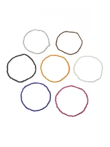 Ensemble de chevillères extensibles en perles colorées, bijoux de perles pour femmes.