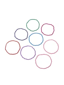 Set de bracelets de cheville en perles de verre colorées bohème élastiques plage été