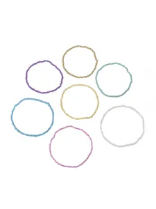 Ensemble de chevillères extensibles en perles colorées bohème, bijoux de pied élastiques