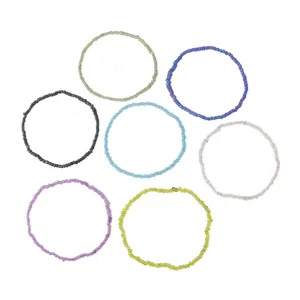 Ensemble de bracelets de cheville extensibles en perles colorées bohème pour femmes bijoux