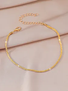 Delicate gold-tone sparkle chain necklace minimalist elegant clavicle chain for women daily