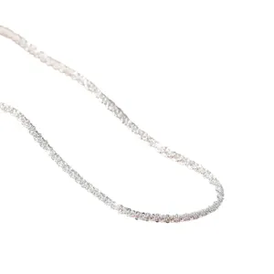 Sparkly silver chain necklace for women, minimalist light luxury shimmering clavicle chain