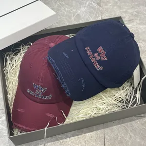Berretto da baseball vintage invecchiato con ricamo, cappellino casual morbido unisex.
