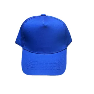 Gorra de béisbol azul lisa de 5 paneles casual simple algodón sombrero deportivo vista previa