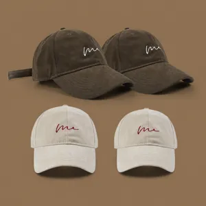 Unisex baseball cap with embroidered me letter, deep and wide design for large head sizes.