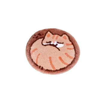 Cute cartoon cat shaped imitation cashmere soft floor mat living room home decorative bedroom rug
