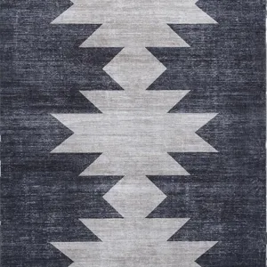 Minimalistische geometrische vloermat voor woonkamer en slaapkamer, duurzaam en stofvrij.