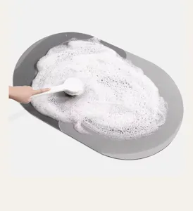 Oval diatomaceous earth bath mat non slip absorbent floor mat for entryway bathroom home