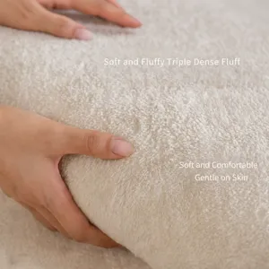 Soft fluffy faux cashmere floor mat with ultra-dense plush for cozy home bedroom use.
