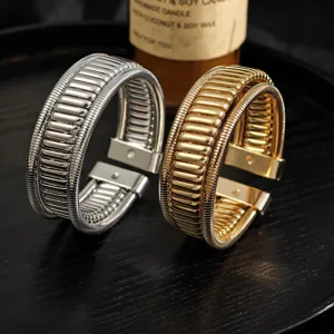 Minimalistischer Geometrischer Mehrschichtiger Offener Armreif Für Damen Europäischer Mode Metall Stapelbarer Armschmuck