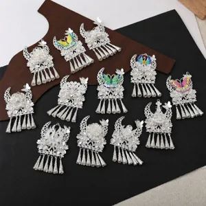New Chinese Style Zinc Alloy Butterfly Tassel Pendant Artificial Pearl Fridge Magnet DIY Craft Home Decor Accessory