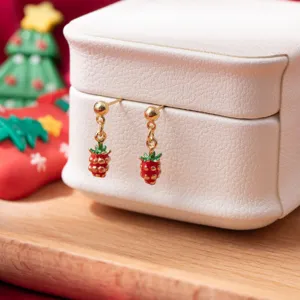 Orecchini Pendenti con Fragola Dolce per Donne Orecchini Pendenti con Smalto di Frutta Carino Lega di Zinco Gioielli di Moda Regalo