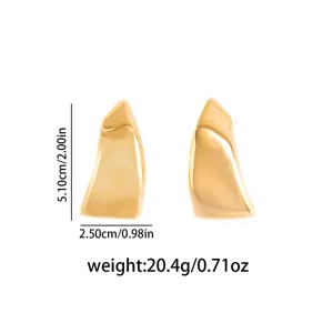 Chic geometric metal earrings with irregular leaf design, stylish and bold for daily wear.