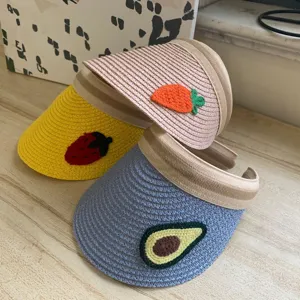 Kinder Sonnenhut Strohhut Sommer Süße Karotte Erdbeere Avocado Leer Top Kappe Sonnenschutz