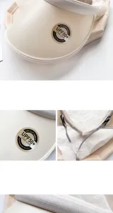 Sun visor hat for women, empty top summer beach cap with UV protection UPF50+ and strap.