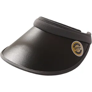 Dark grey empty top sun visor hat for women, UPF50+ UV protection summer sports beach hat.