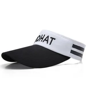 Sombrero visera deportivo de verano, diseño contraste negro blanco, gorra transpirable para deporte.