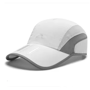 Men summer quick dry breathable sports baseball cap outdoor sun protection running hat white