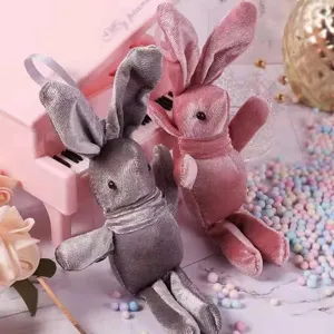 Creative Korean Velvet Wishing Rabbit Doll Warm Light Greeting Card Mini Bouquet Gift Box Accessories Party Souvenir