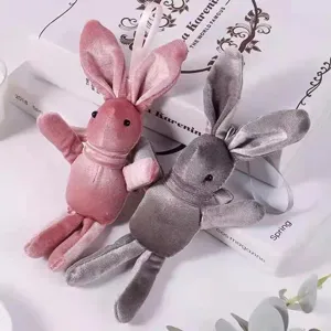 Velvet rabbit plush doll hanging ornament soft toy cute gift accessory details view