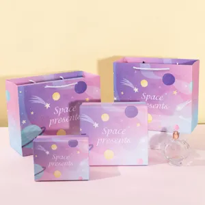 Gradient Starry Sky Gift Box And Bag Set High-End Birthday Present Packaging Box For Cosmetics Perfume Party Supplies