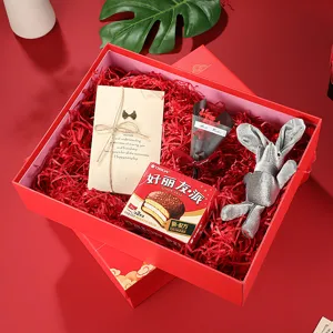 Red gift box empty packaging for graduation party celebration, creative decorative presentation.