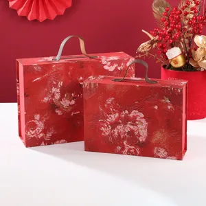 Festive Flip Cover Gift Box Portable Specialty Paper Wedding New Year Present Packaging Box For Holiday Party Celebration