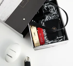 Marble gift box set luxury cosmetic packaging rectangular paper bag elegant present box
