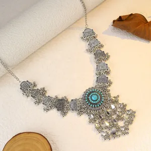 Collier long a pampilles en alliage style ethnique retro pour fetes et celebrations