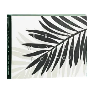 Large rectangular gift box with green leaf pattern, perfect for perfume packaging and presents.
