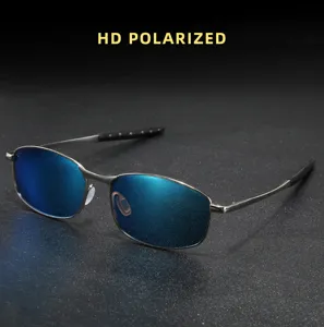 Classic metal polarized sunglasses for men and women, driving fishing retro eyewear detail.