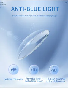 Anti-blue light optical glasses lens detail showing high definition and eye protection.