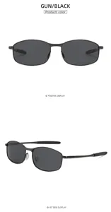 Classic metal polarized sunglasses for men and women, detailed view showing sleek frame and dark lenses.
