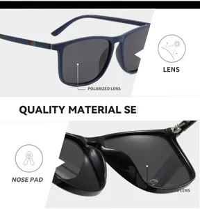 Lunettes de soleil polarisantes avec monture TR et plaquettes de nez confortables pour la pêche.