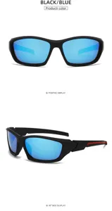 Polarized cycling sunglasses for outdoor sports, fishing and driving with blue lenses.