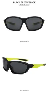 Outdoor cycling polarized sunglasses for men women, black green sports sun glasses fishing.