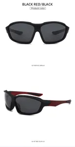 Outdoor cycling polarized sunglasses fishing sports sunglasses black red frame men's fashion