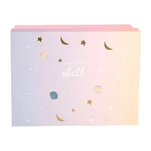 Gradient pink-purple star moon design gift box large decorative present packaging container.