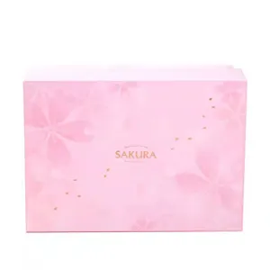 Large pink gift box empty romantic cherry blossom packaging birthday party present storage