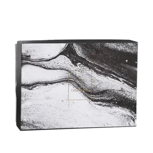 Black and white marble gift box rectangular paper packaging empty box for party favors.