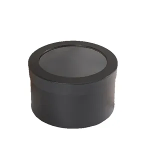 Zwarte ronde bloemendoos met doorzichtig venster voor DIY verse bloemboeket verpakking cadeau.