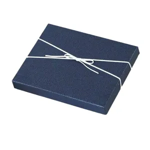 Blue gift box with white bow ribbon hard packaging for pajamas and scarves luxury present box