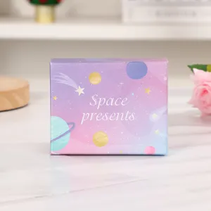 Pink starry sky gift box with space design, ideal for birthdays, romantic and cute style.